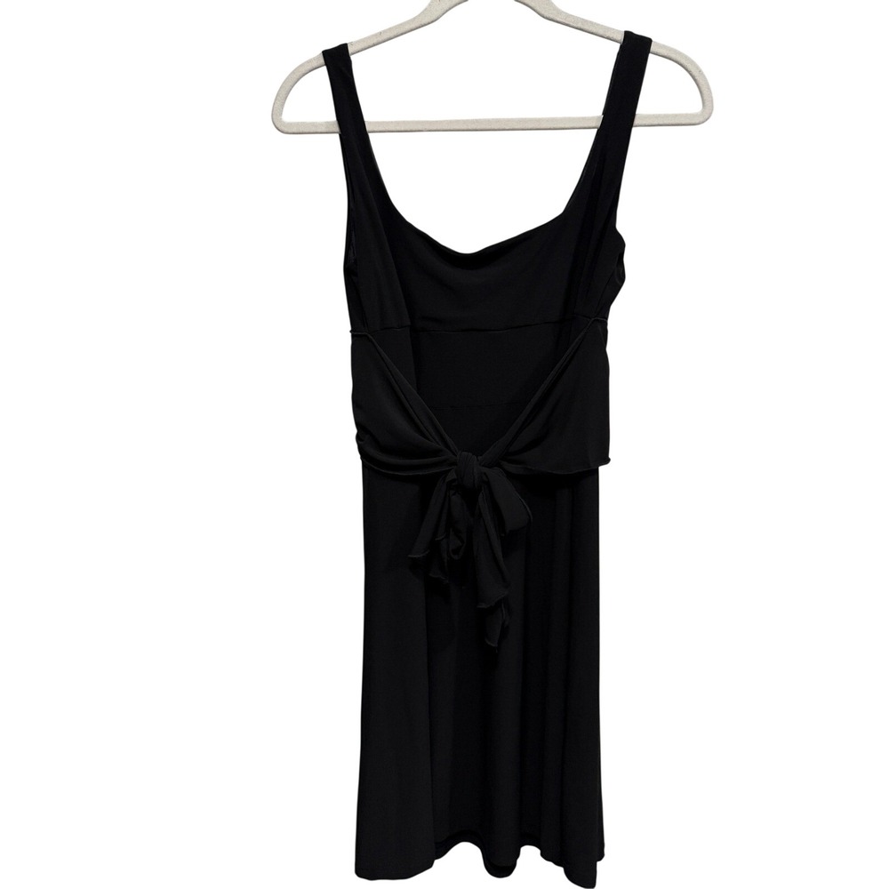 Vintage Y2K Tempted Hearts Black Ruched Empire Waist Tie Back Dress Medium NWT